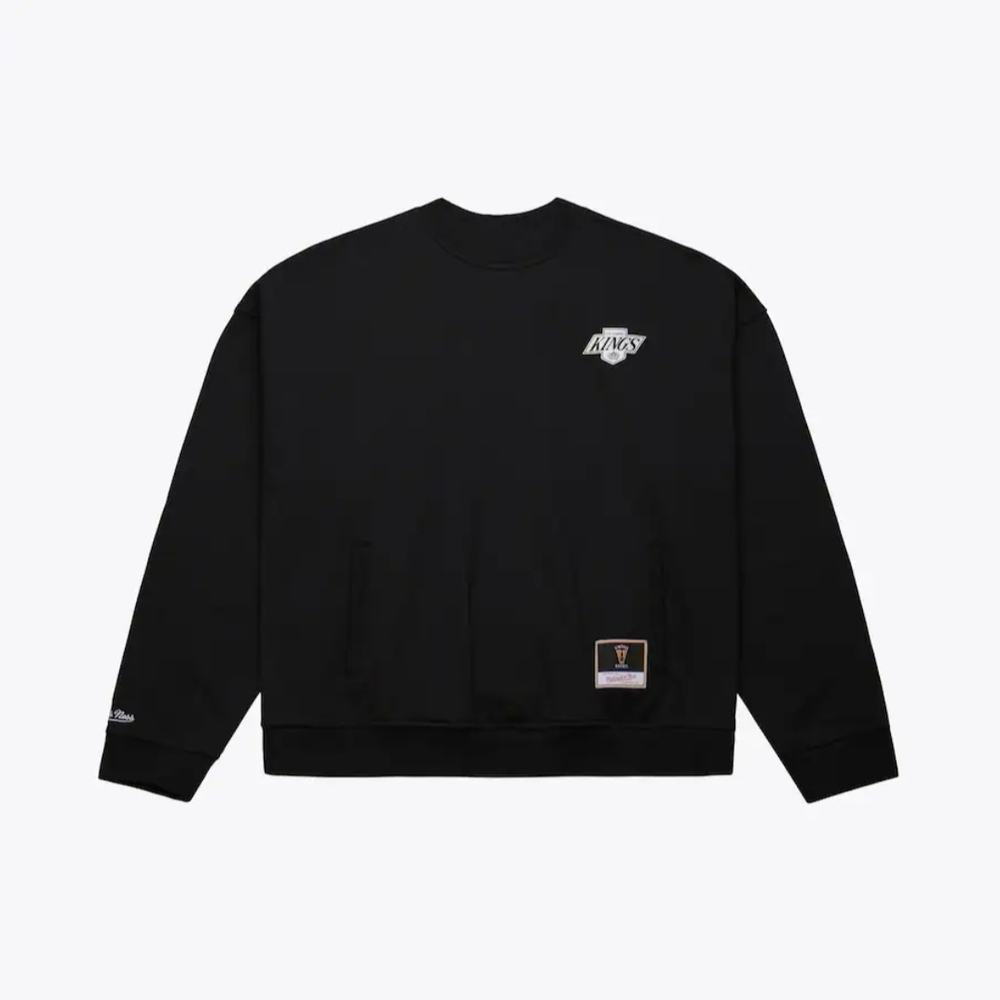 Men's Black Los Angeles Kings Oversweep Crewneck Sweatshirt